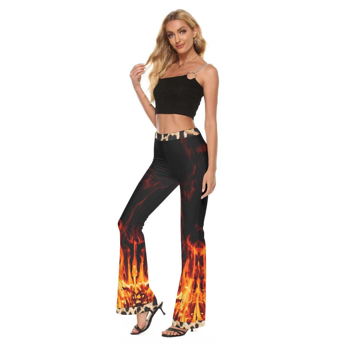 DARE TO BE RARE Print Women's High Elastic Flare Pants