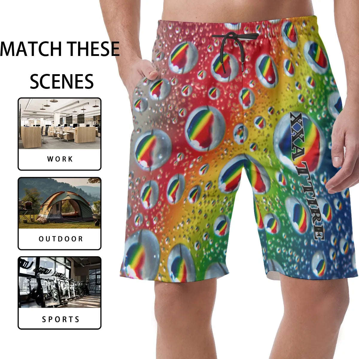 Multi Colour Print Men's Short Pants