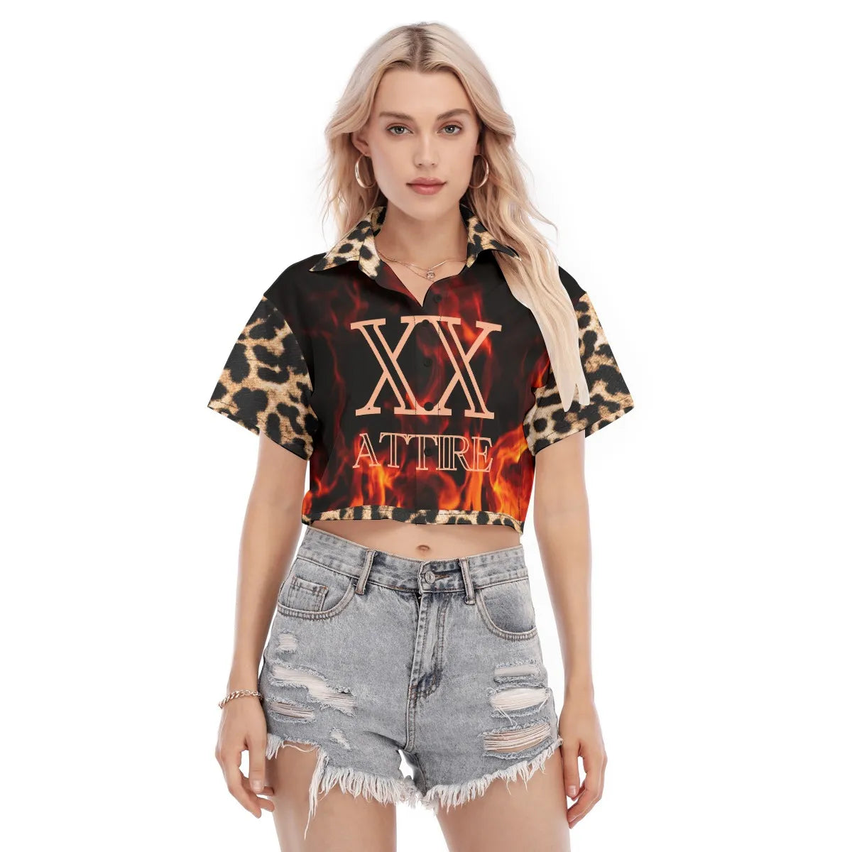 All-Over Print Women's Cropped Shirt