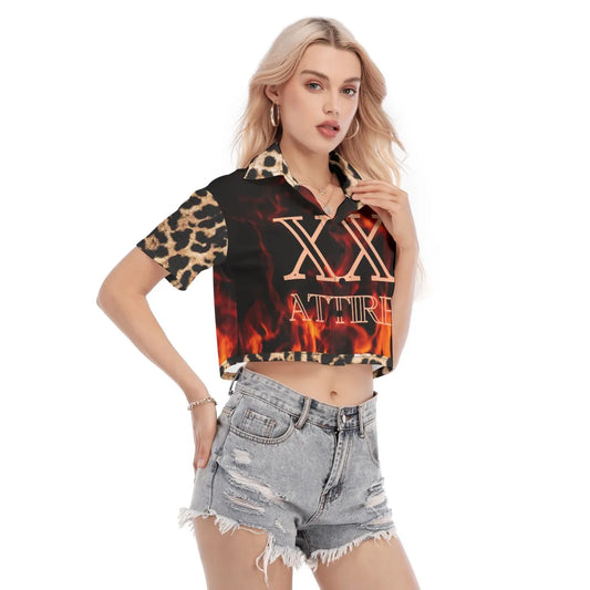 All-Over Print Women's Cropped Shirt