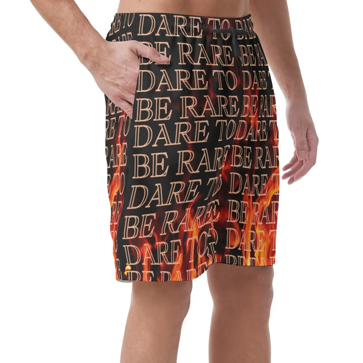 All-Over Text Print Men's Short Pants