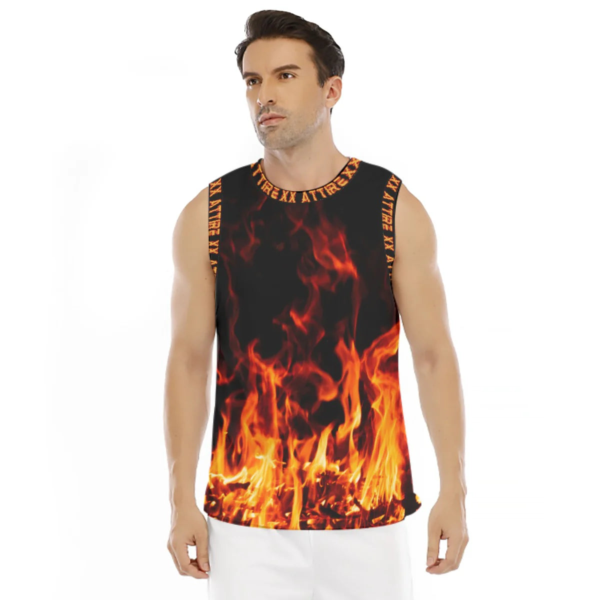 Flame Print Men's Sports Vest Tank Top