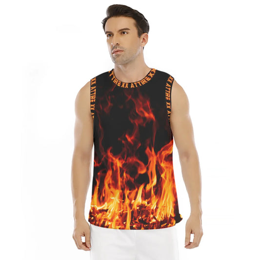 Flame Print Men's Sports Vest Tank Top