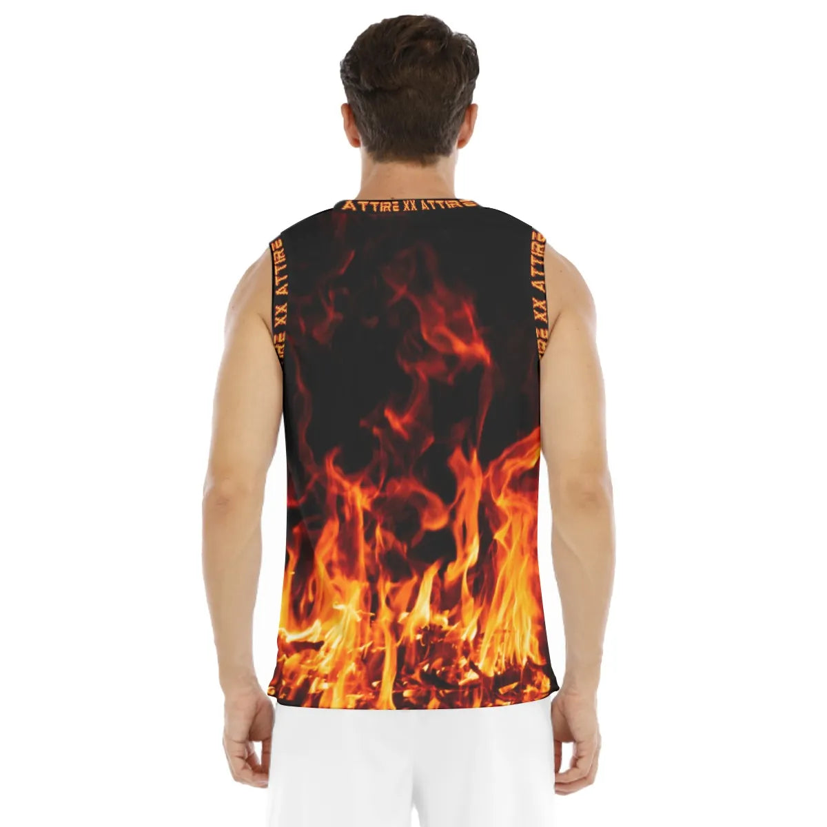 Flame Print Men's Sports Vest Tank Top