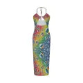 Multi Colour Print Women's Sexy Hollow Maxi Dress