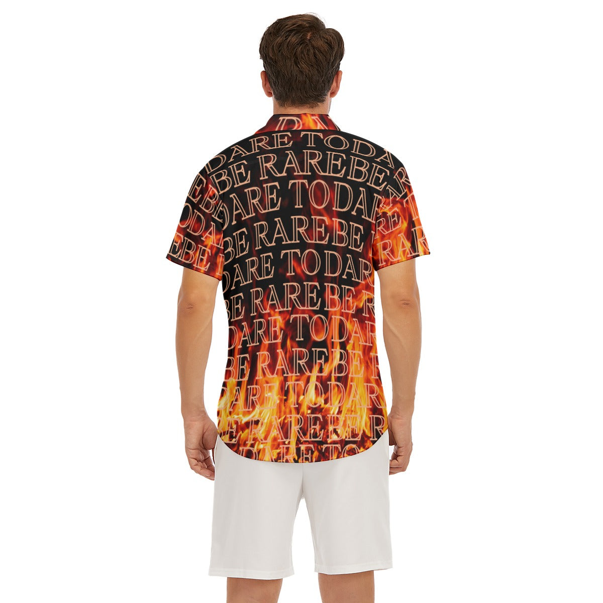 All-Over Text Print Men's Deep V-neck Short Sleeve T-shirt