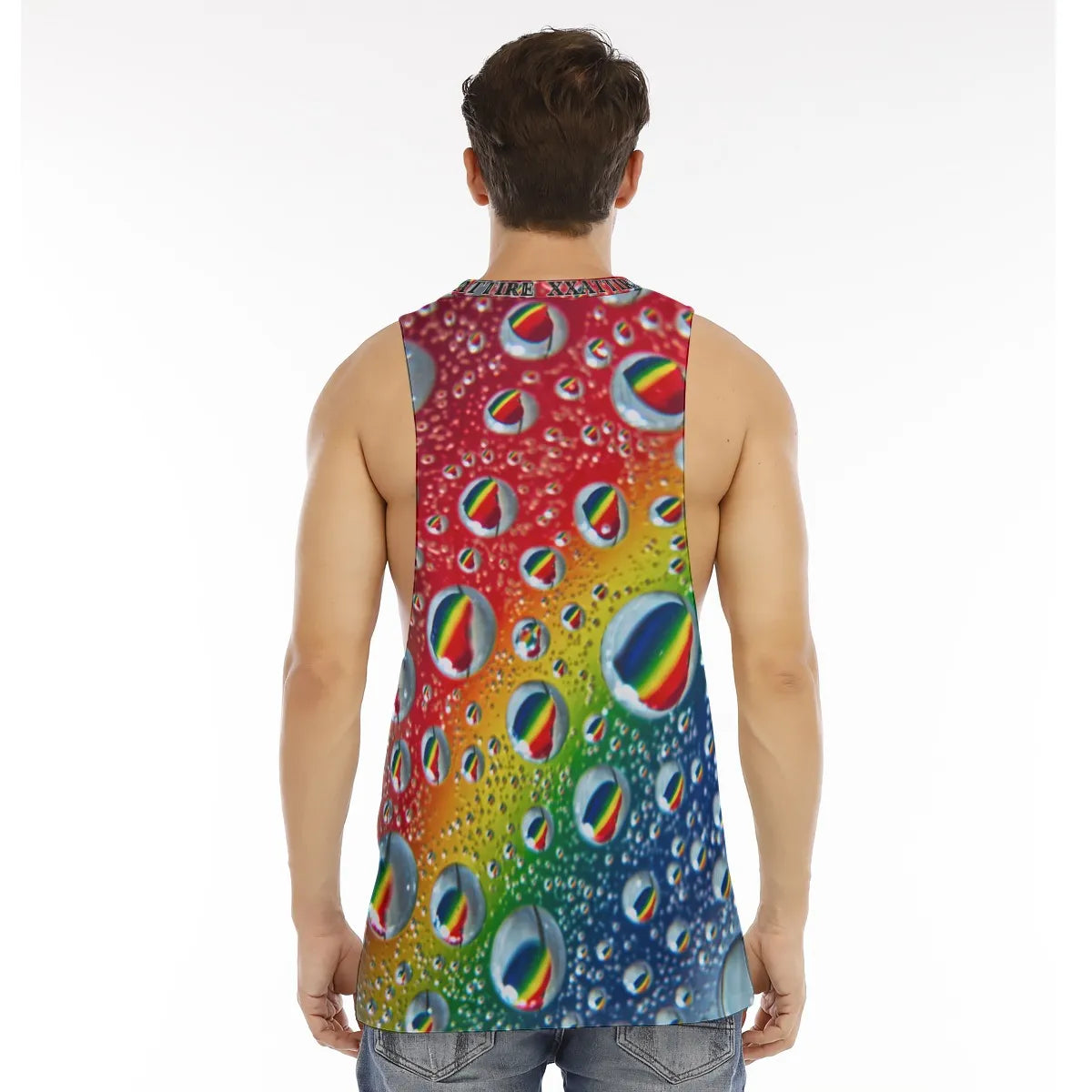 Multi Colour Print Men's Long Tank Top